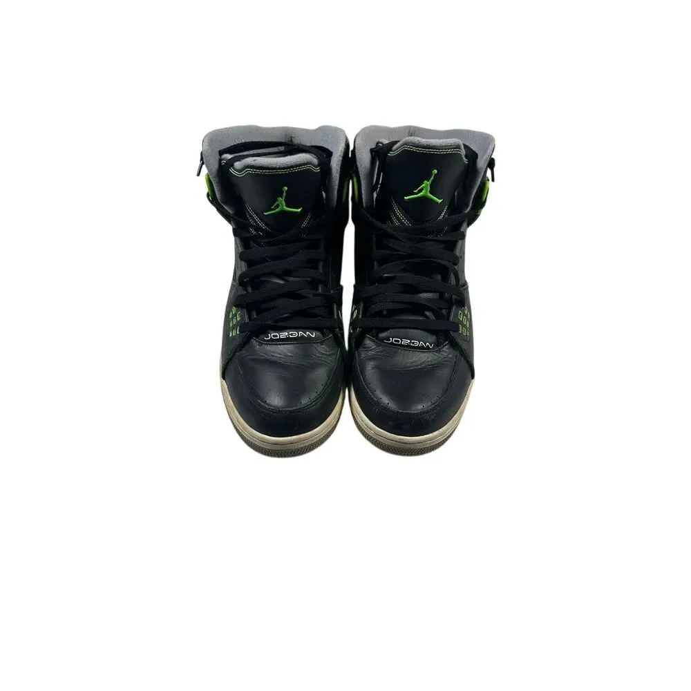 2013 Air Jordan Black Green Basketball Sneakers High Top Athletic Shoes‎ Size 16